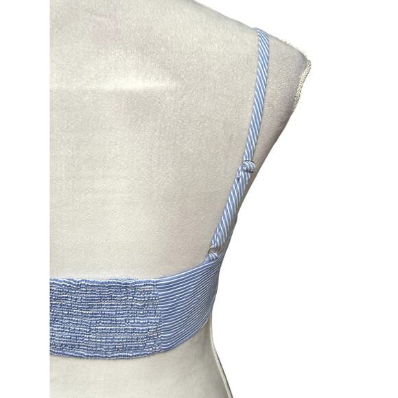 Favorite Daughter Ex-Boyfriend Bra Adjustable Straps Padded Blue/White W M NWOT - Picture 7 of 9
